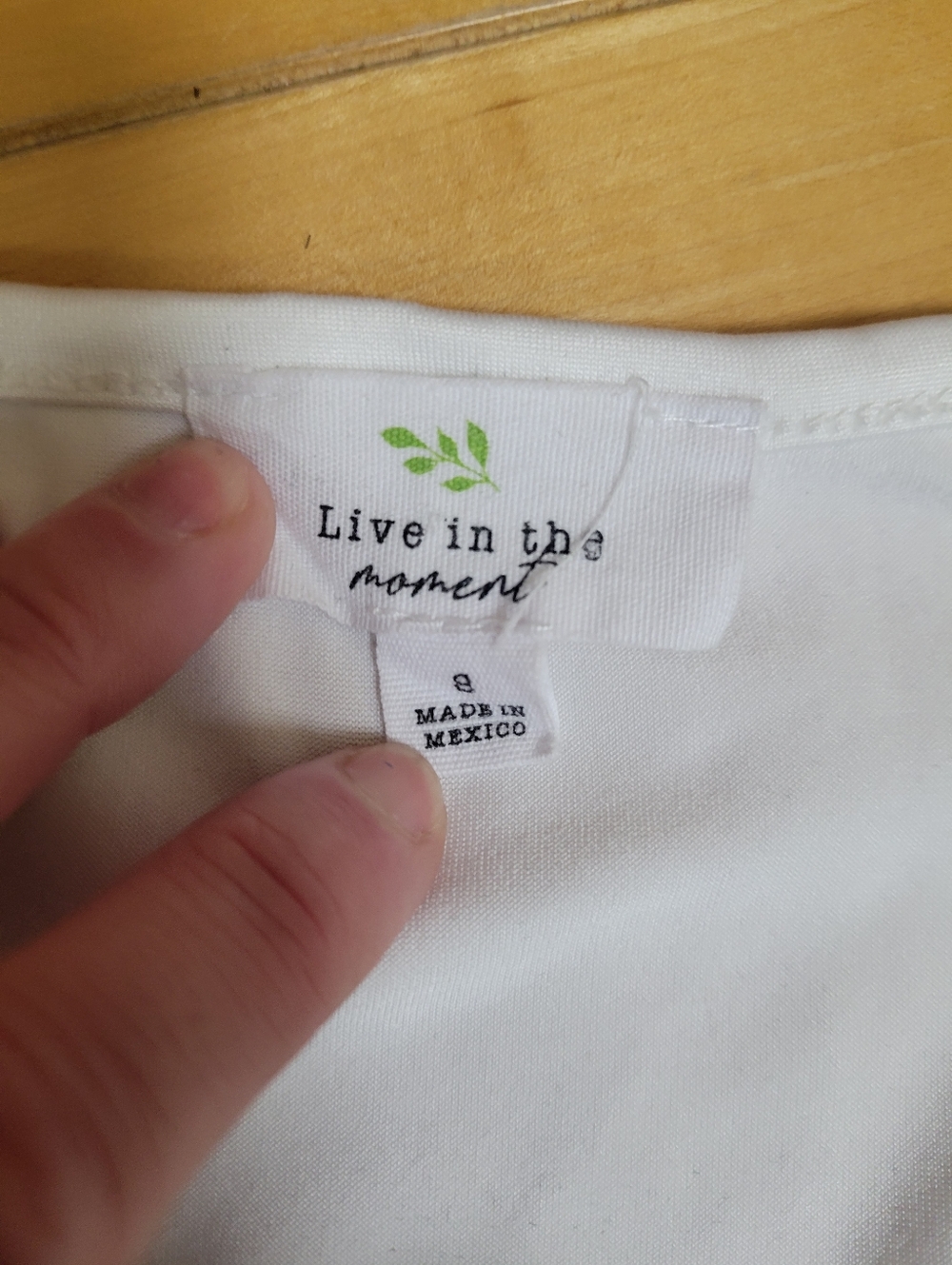 White Square Neck Fitted Tee Soft Stretch Baby Tee Minimalist XS S - Picture 2 of 6